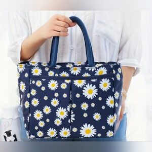 Navy Blue w/ Daisies Lunch Tote